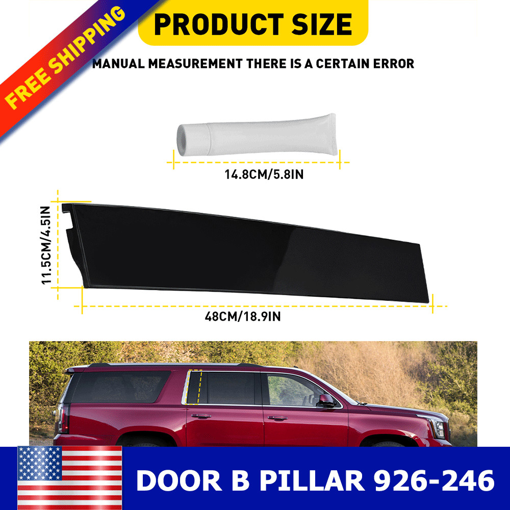 Door Window B/C Pillar Trim Molding Fit 15-18 Chevy Suburban GMC Yukon Cadillac