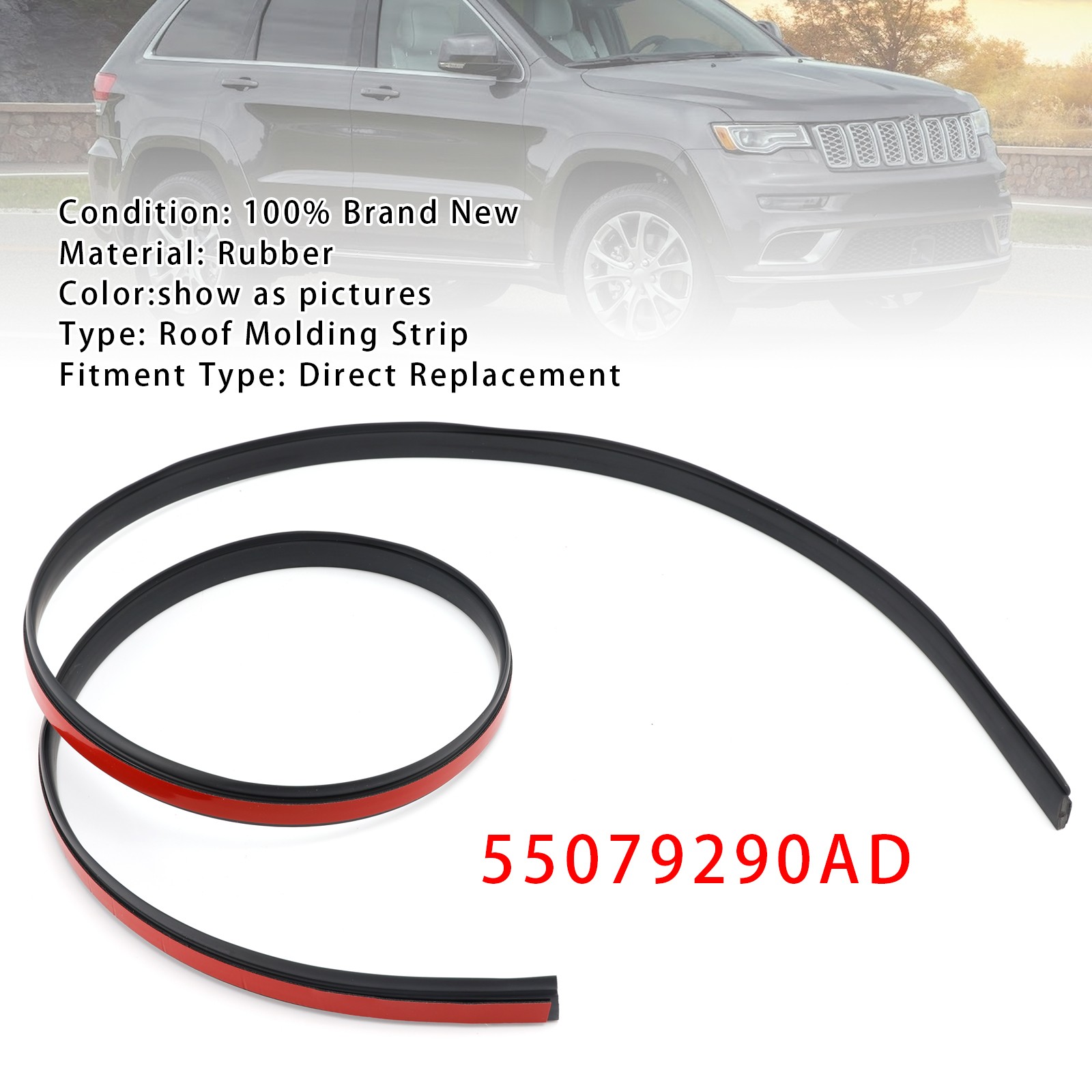 Right Roof Molding Strip 55079290AD For Jeep Grand Cherokee 2011-22
