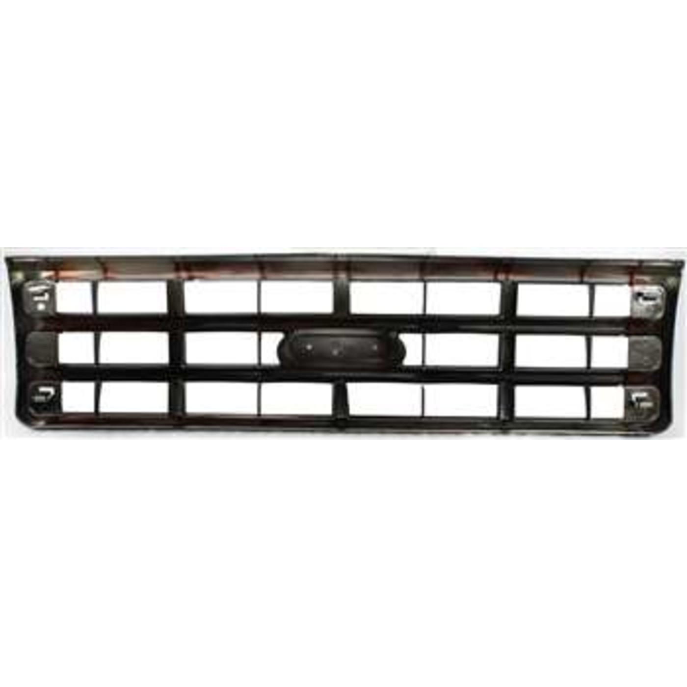 Grille For 89-91 Ford F-150 F-250 Chrome Shell w/ Silver Insert Plastic