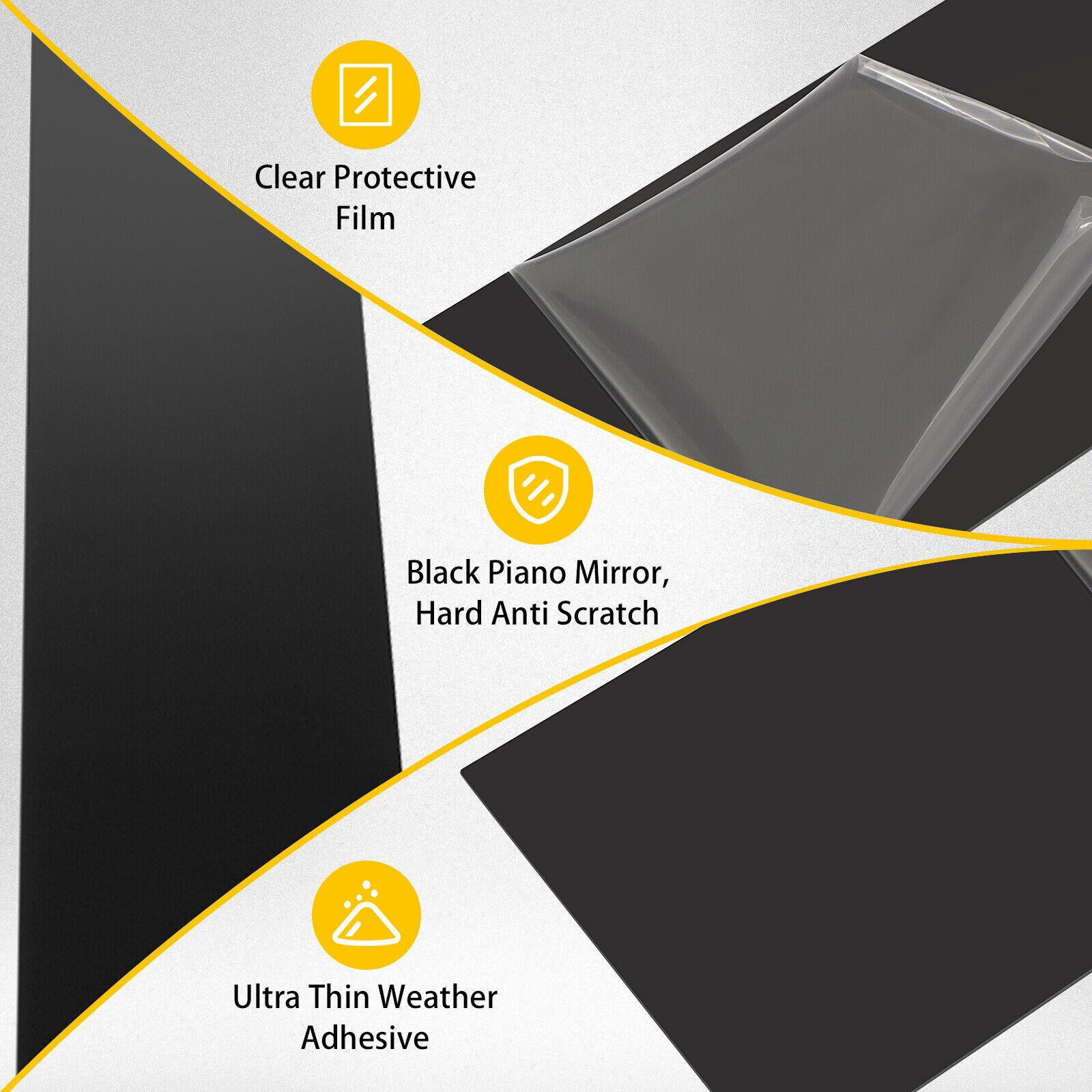 Polished Black Window Pillar Posts Door Trim Cover Set For Toyota Corolla 14-18