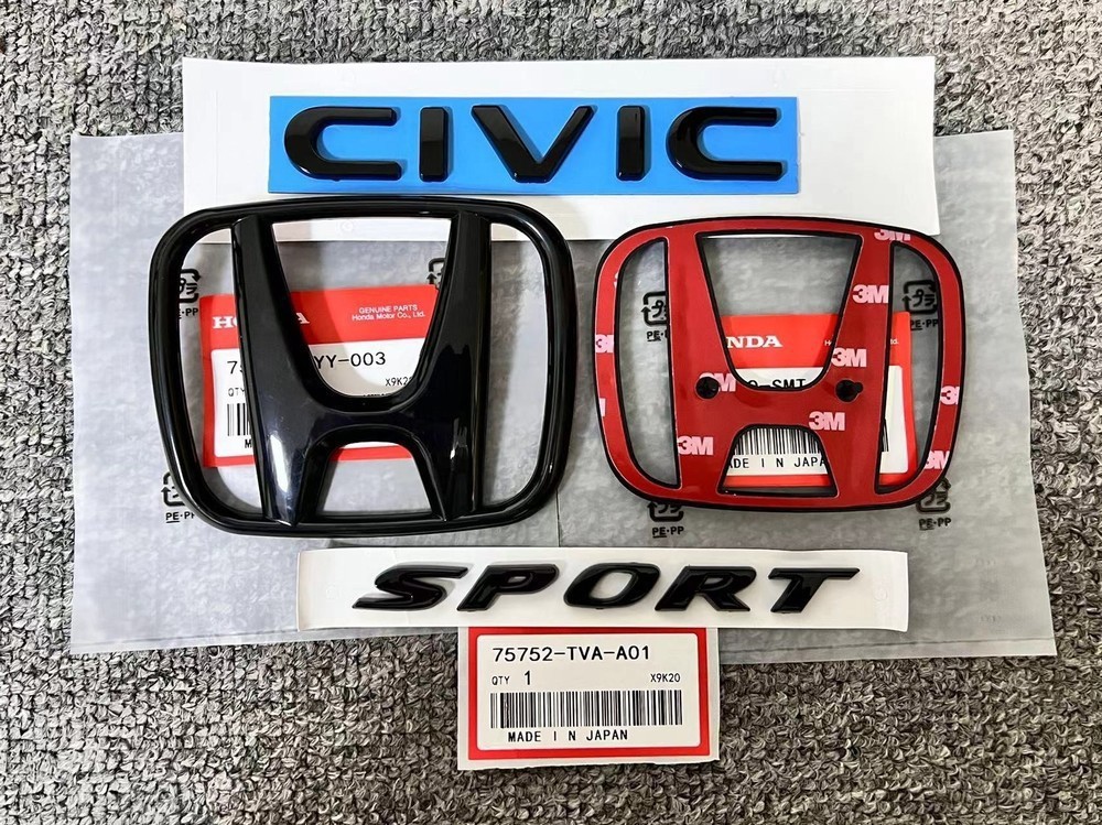 4PCS For Honda Civic SI EX Sedan 2022-26 Glossy Black Emblem Badge Front Rear🔥