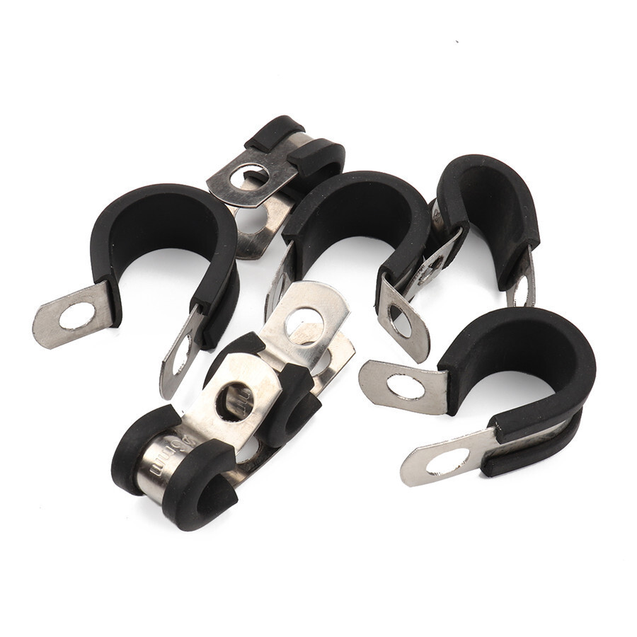 42× Car Rubber Cushion Insulated Cable Clamps Assortment Kit For Automotive Hose