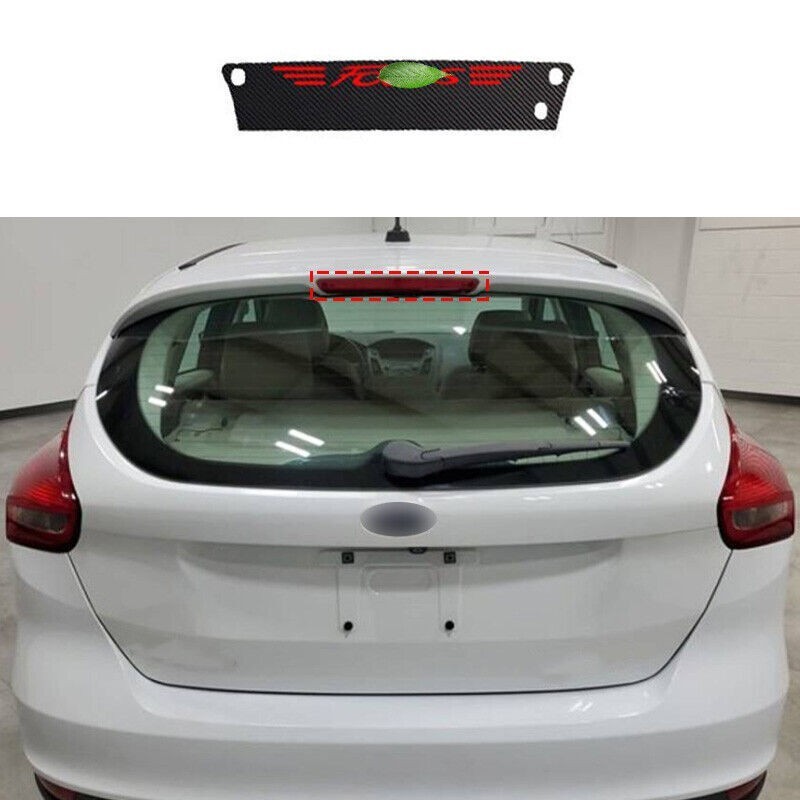 For Ford Focus Hatchback 2012-2018 Black Leather Tail High Brake Lamp Light Trim