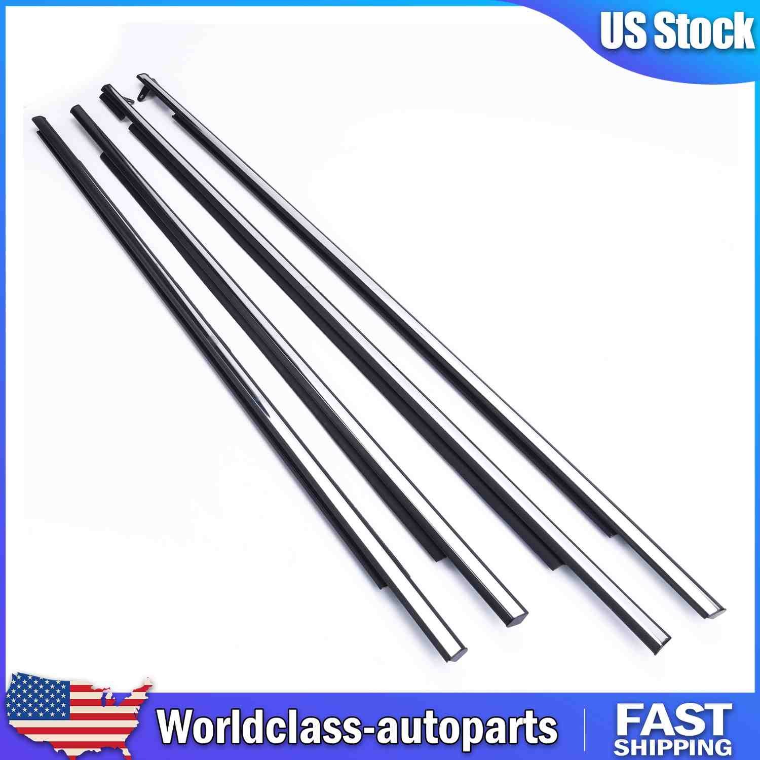 4x Front Left Rear Right Rubber Door Weatherstrips For Toyota Venza 2009-2016
