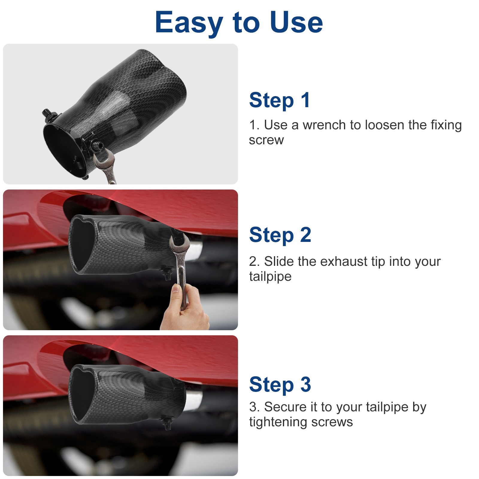 2.5″ Inlet Heart-Shaped Car Rear Exhaust Pipe Tail Muffler Tip Matte Accessories