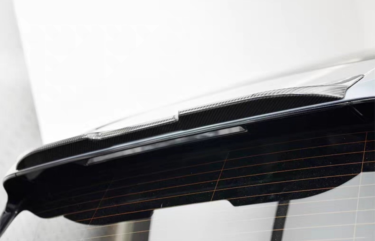 Unpainted FRP/Glossy Black/Carbon Fiber Rear Roof Spoiler Wing Fits BMW iX 22-25