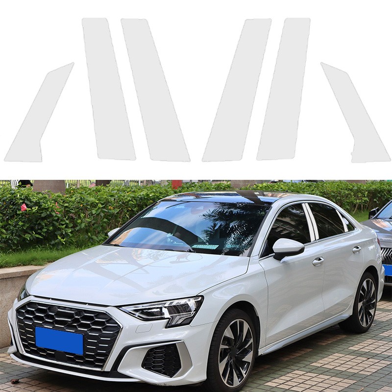 6x Silvery Window B Pillar Post Stickers Fit For Audi A3 Sedan 2021-2024 2023