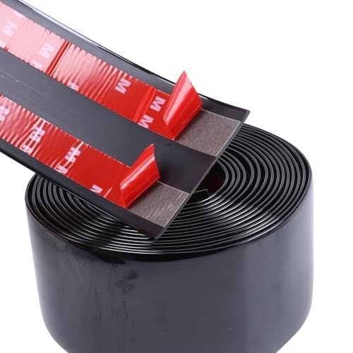 16FT 4in Wide Car Side Molding Trim, Glossy Black Self-Adhesive