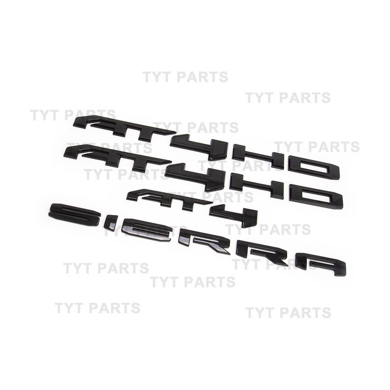 2019-2026 GMC Sierra Front side & Rear and AT4 HD Gloss BLACK Emblem Badge