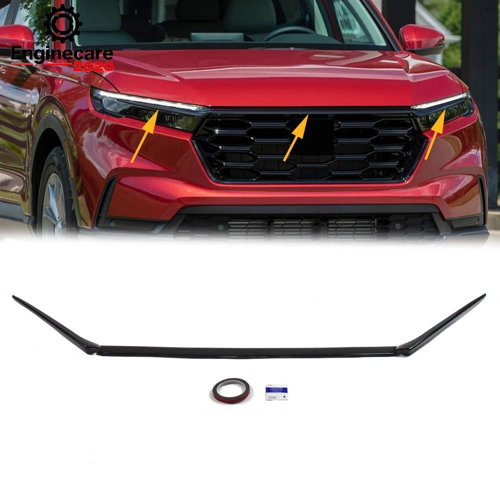 3pcs Front Bumper Upper Grill Hood Trim Stick-on Covers For Honda CR-V 2023-2025