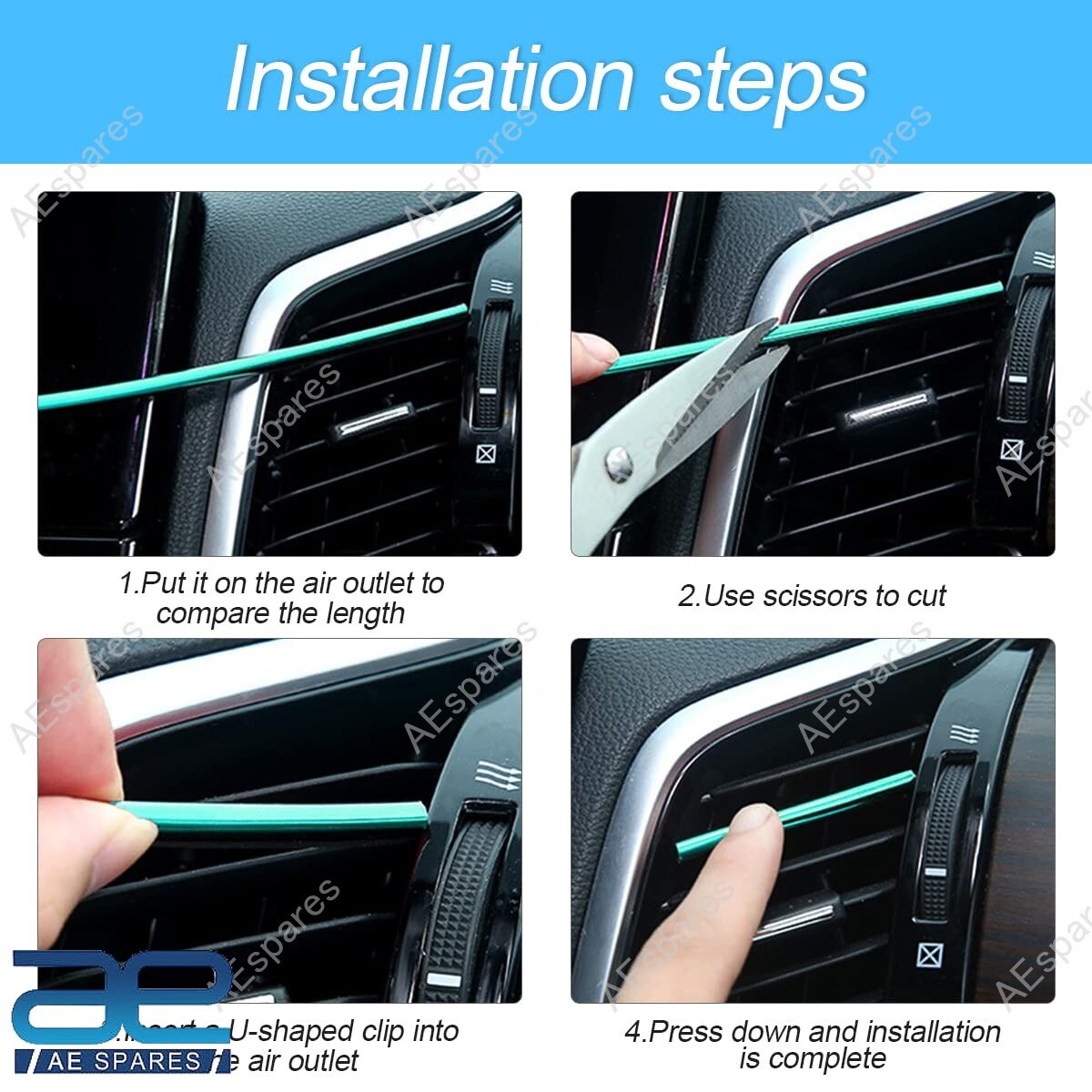 10Pcs Auto Car Accessories Air Conditioner Outlet Decoration Strip Universal @US