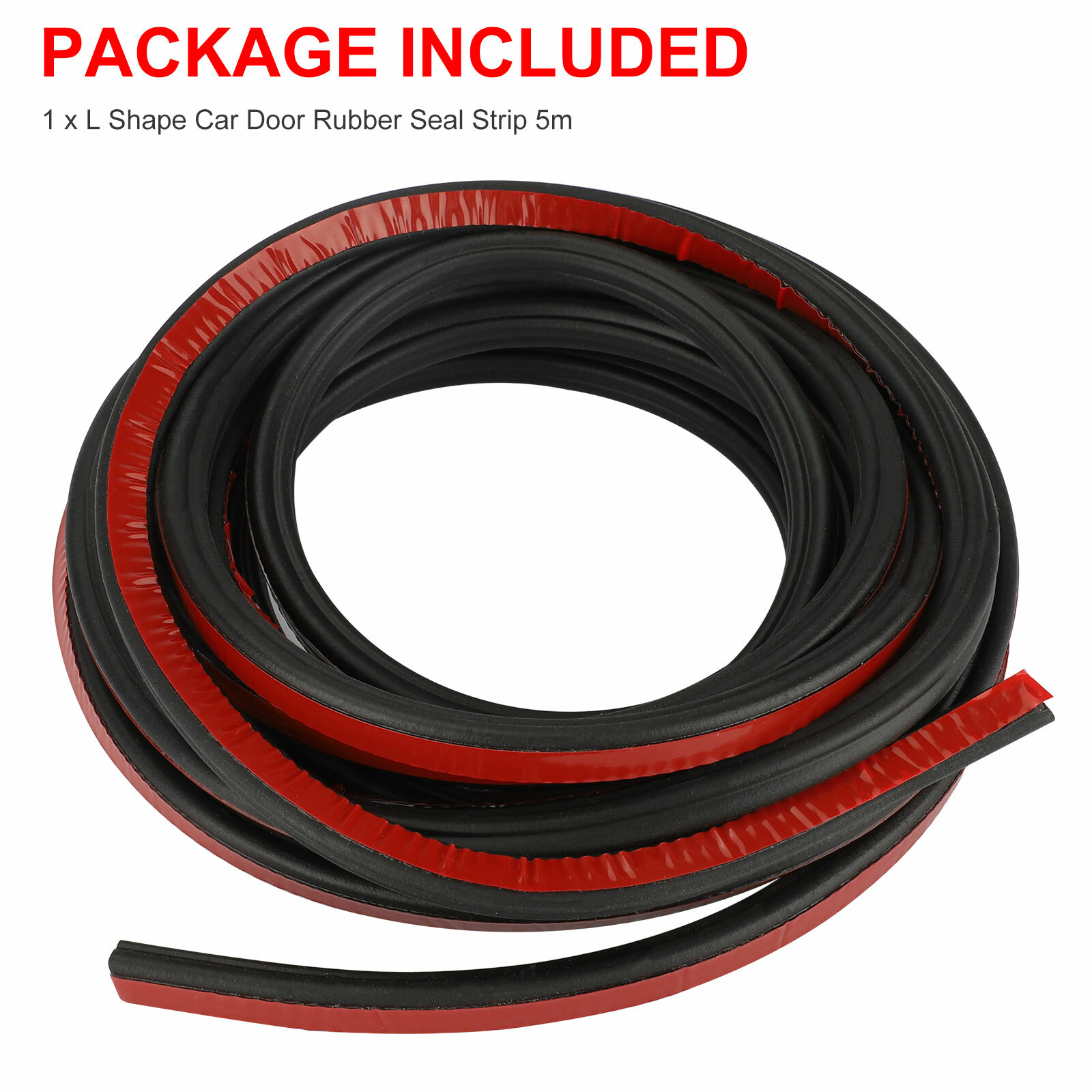 Universal Car Door Rubber Weather Seal Hollow Strip Weatherstrip 16FT 5M L-Shape