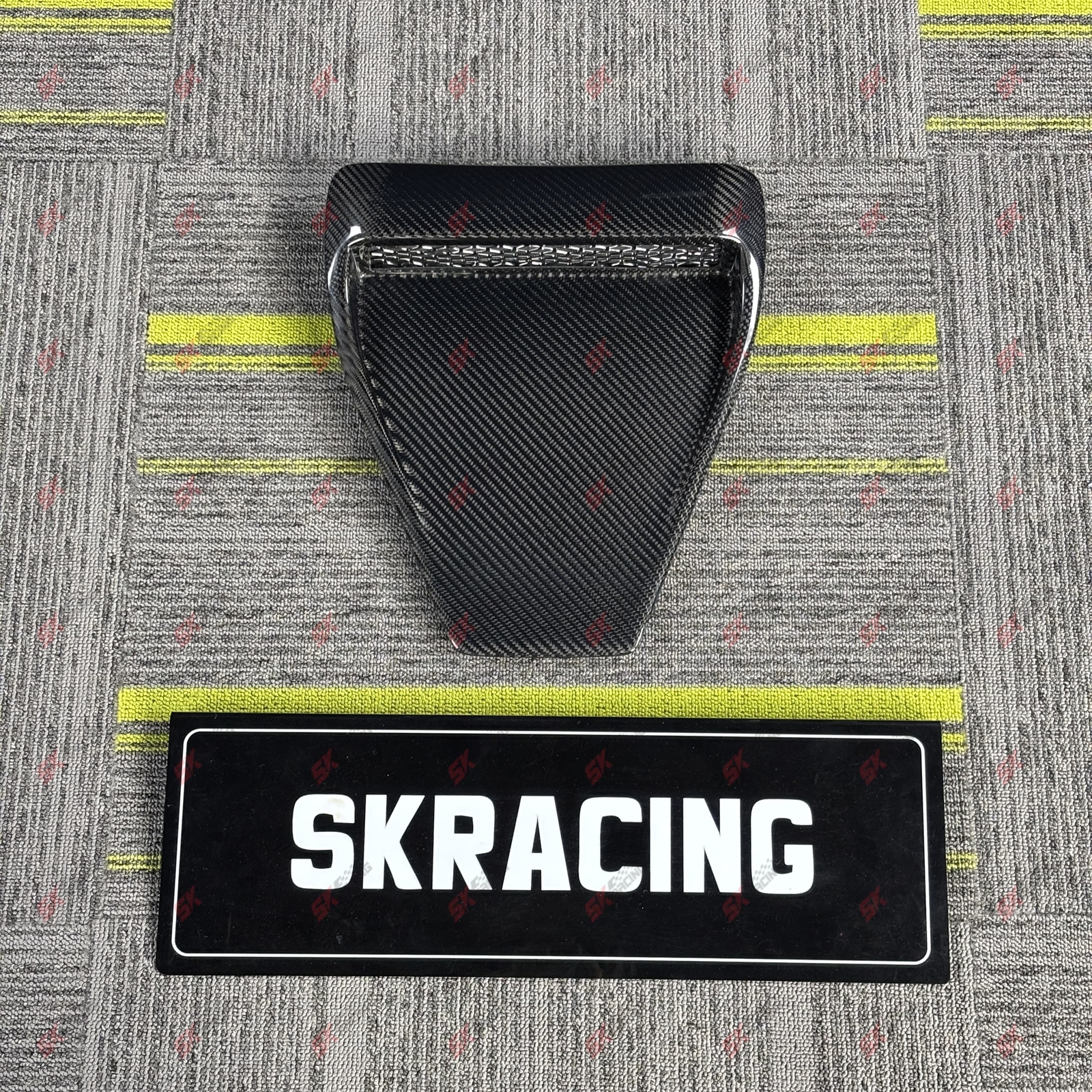 Carbon Fiber/Glossy Black Hood Air Vent Intake Fit 2008-15 Mitsubishi Evolution