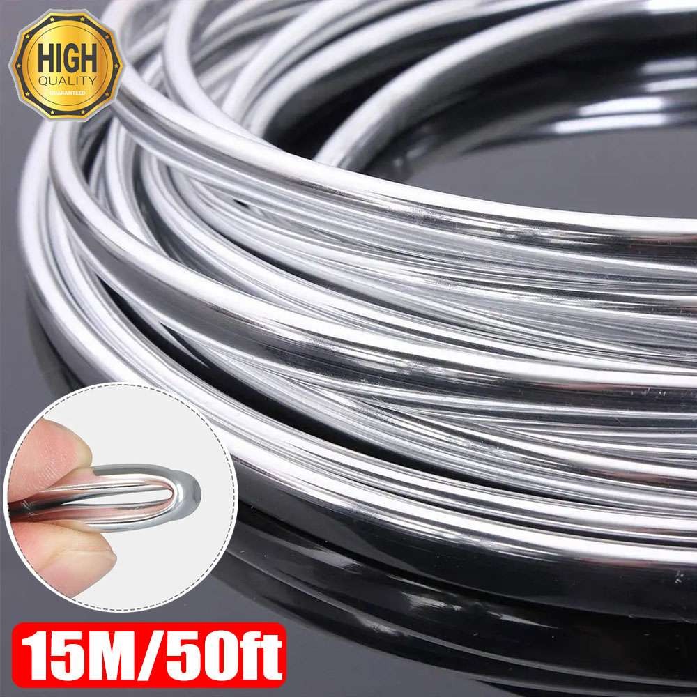 50ft Silver Original Chrome Car Door Edge Guard Molding Trim Protector U Shape