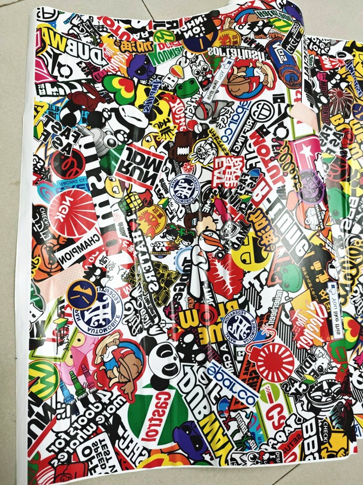 Vinyl Decal Car Bomb Wrap Sheet Cartoon Panda Graffiti DIY Sticker Waterproof