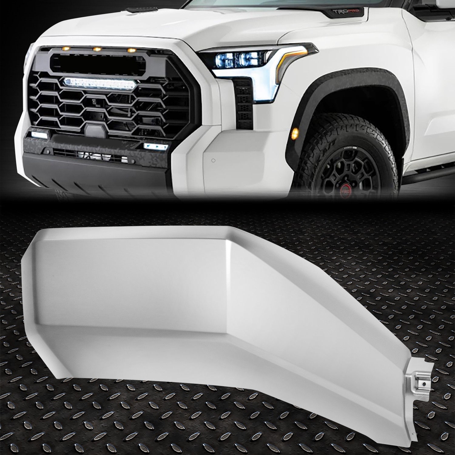 For 22-24 Toyota Tundra Front Driver Left Side Bumper Molding Trim Satin Chrome