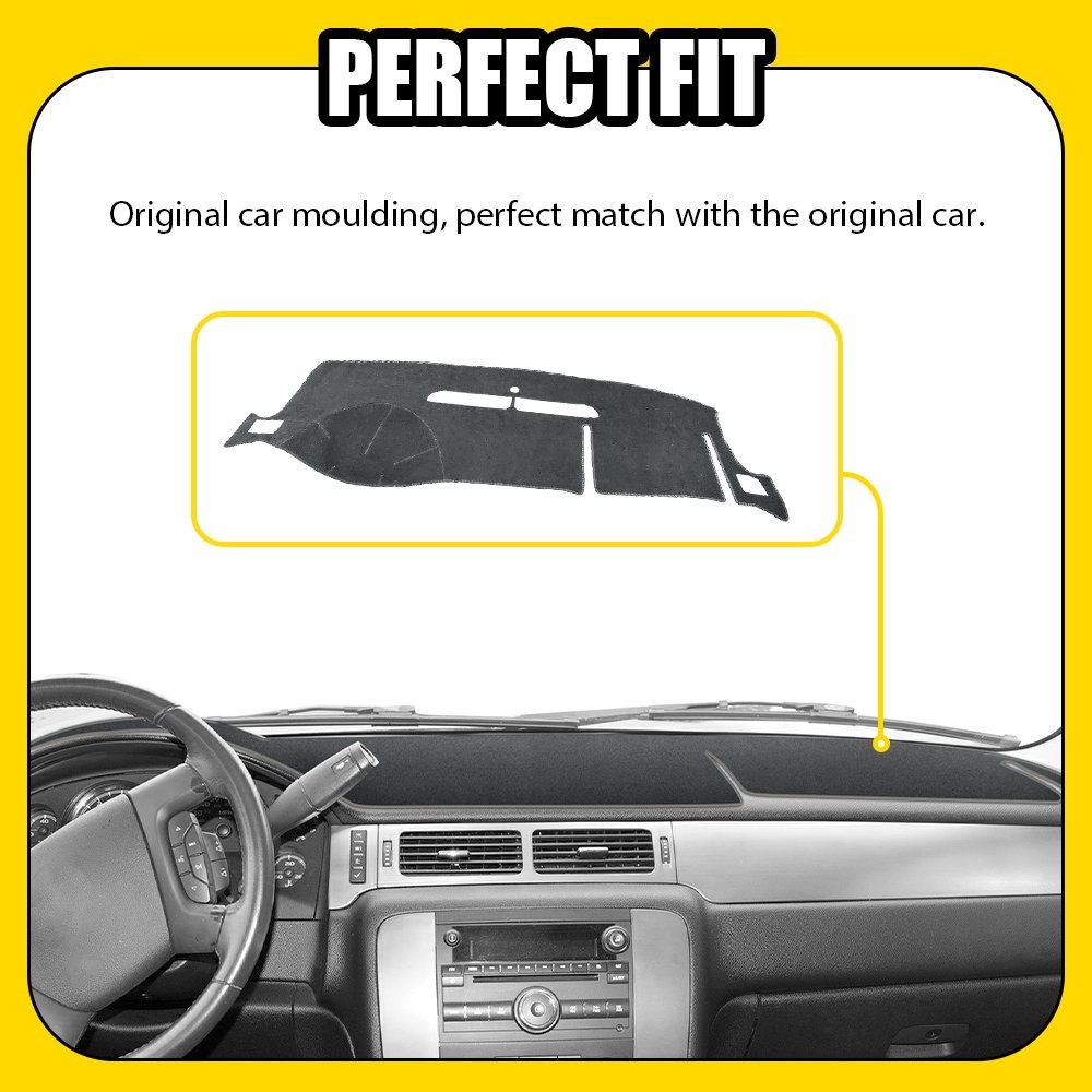 Dashboard Pad Dash Cover Mat For 2007-2014 Chevy Tahoe/Suburban/Avalanche Gray