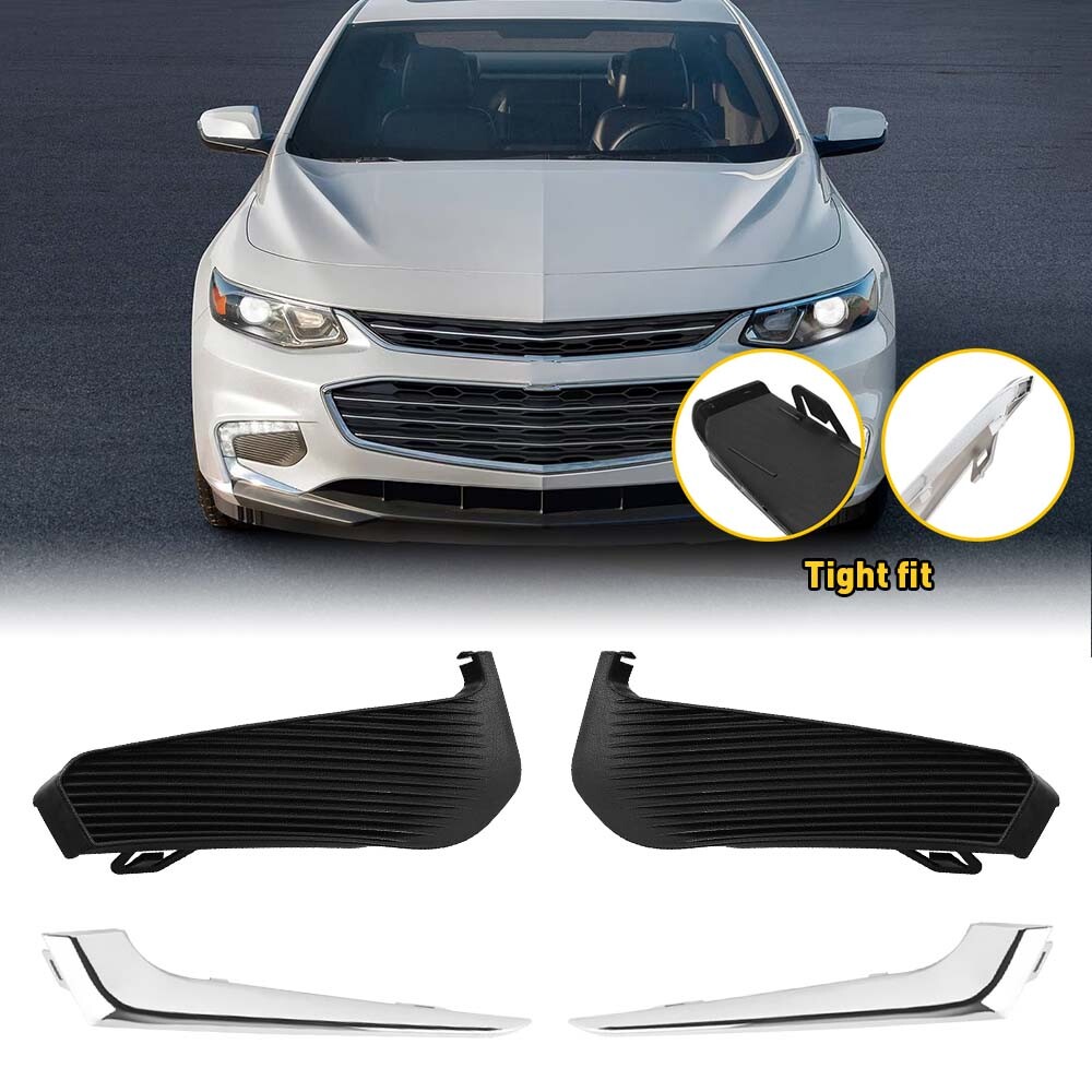 Front Bumper Light Fog Lamp Cover Trim Set for 2016 17 18 Chevrolet Malibu USA