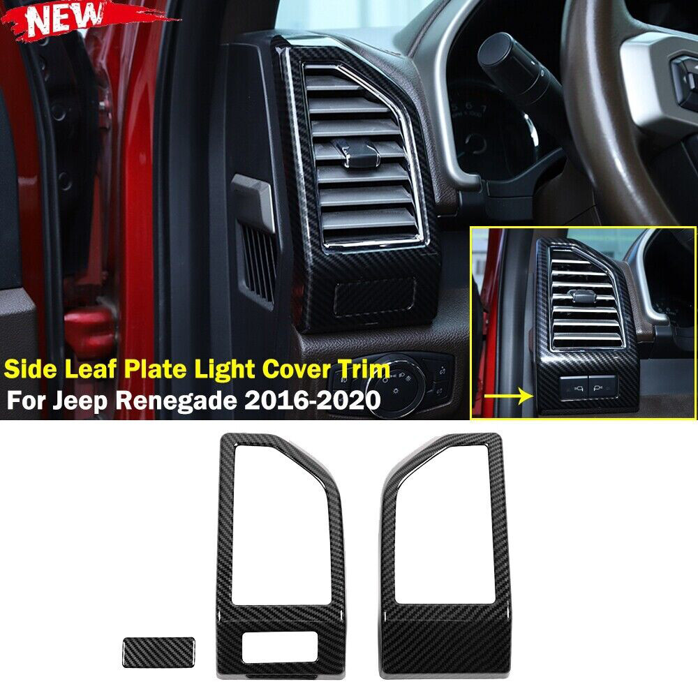 Carbon Fiber Dashboard Side Air Vent Outlet Cover Trim For Ford F150 2015-2020