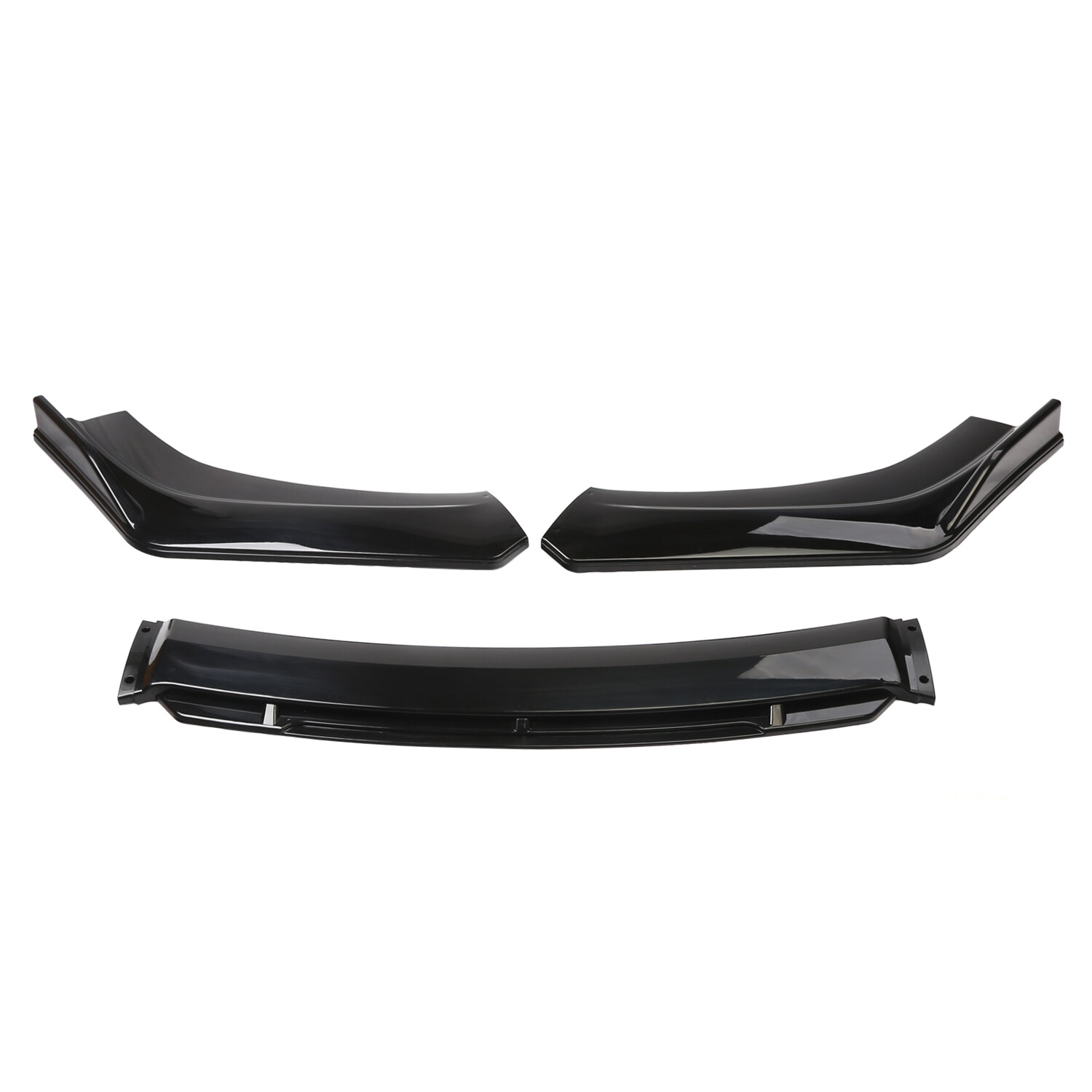 For Mercedes-Benz Front Bumper Lip Spoiler Splitter Body Kit Glossy Black 3PCS