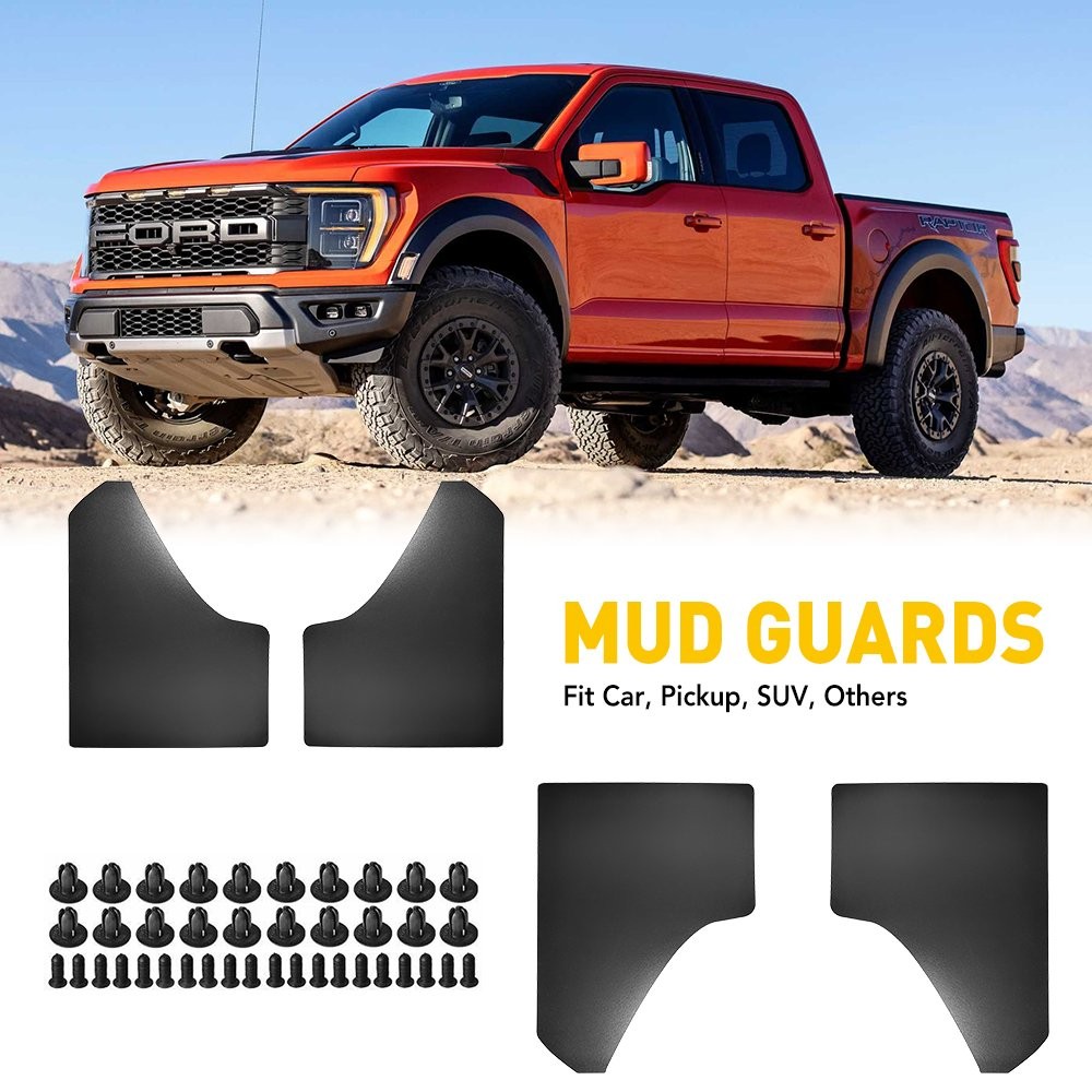 4x Universal Flaps Splash Guards Mud W/ Clip Fit for Silverado 1500 2500 3500 HD