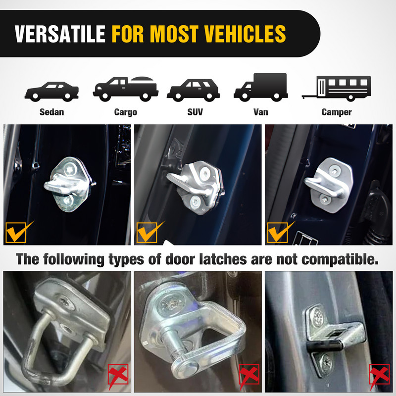 Car Door Step for Roof Access Universal Car Step Hook Aluminum Alloy 2 PCS Black