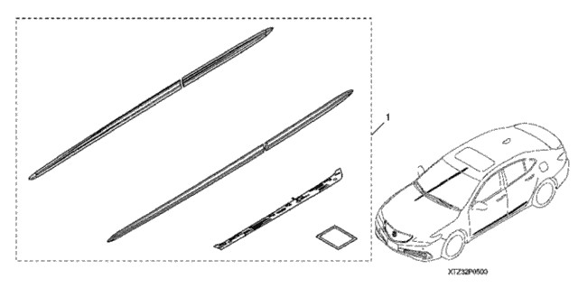 Honda 08P05-TZ3-230 Body Side Molding For 15-18 Acura TLX Base, SH-AWD