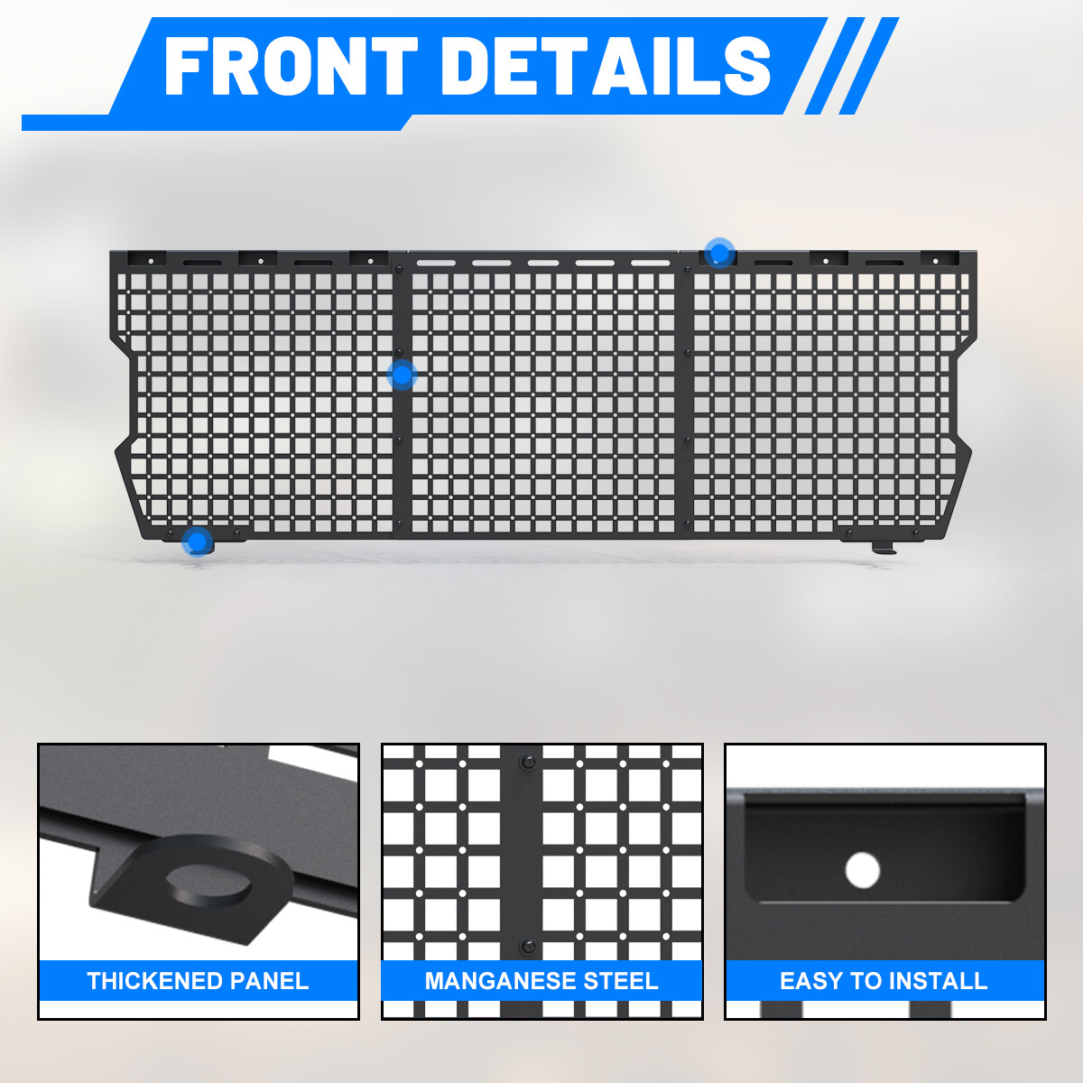 Side Bed Molle Panel For 2015-2020 Ford F150 Truck Bed Molle Panel Steel Black