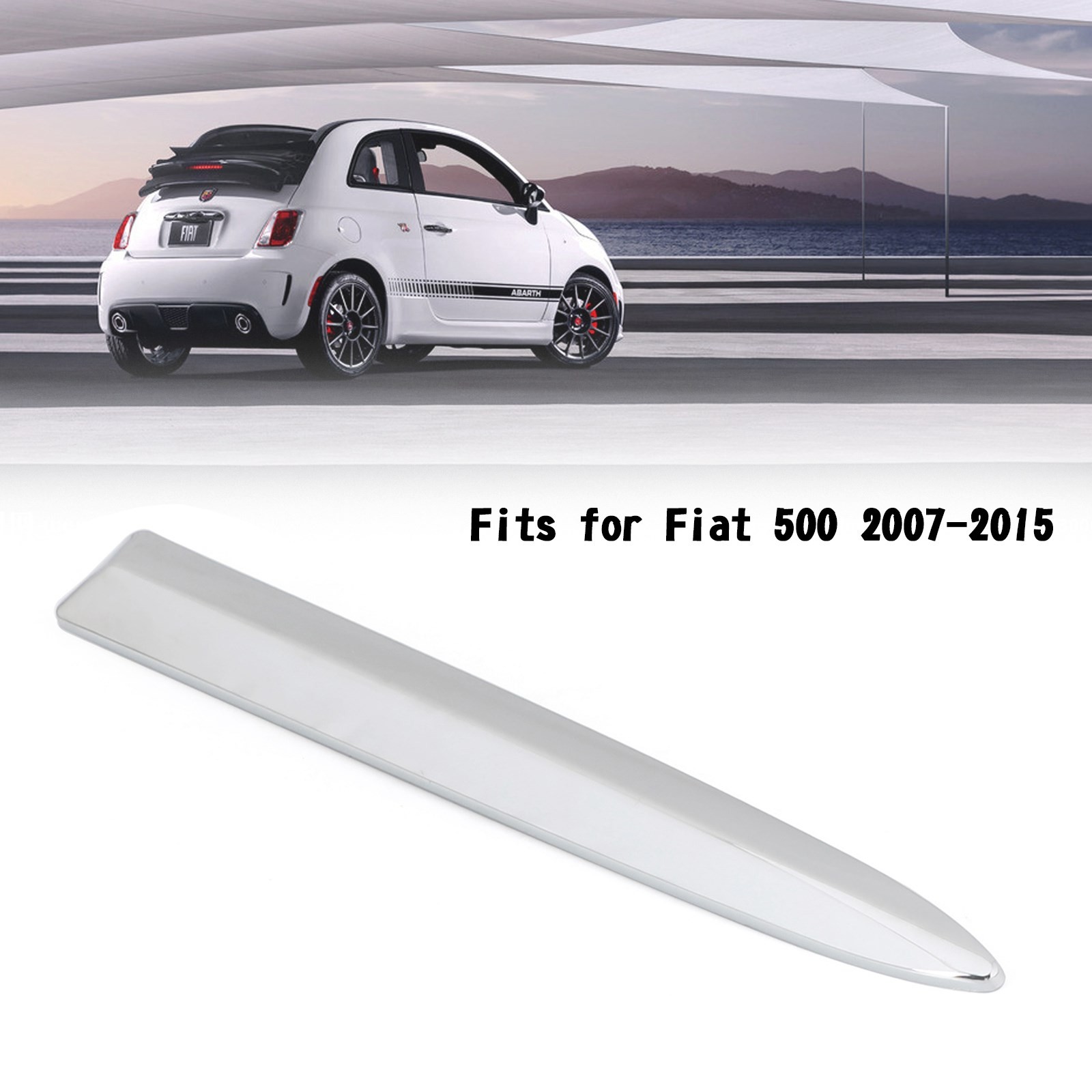 Chrome Left Front Bumper Upper Grill Moulding Trim For Fiat 500 2007-2015 Left