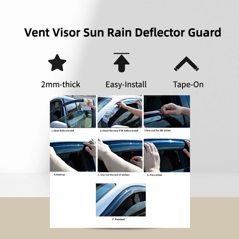 Window Visor Sun Rain Deflector Guard Fits Honda CRV 1997-2001