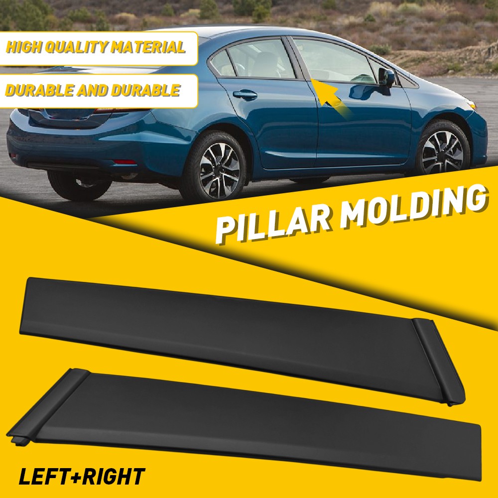 Car Front Door Pillar Molding Left Right Set For 2012-2015 Civic Honda 4 Dr USA`