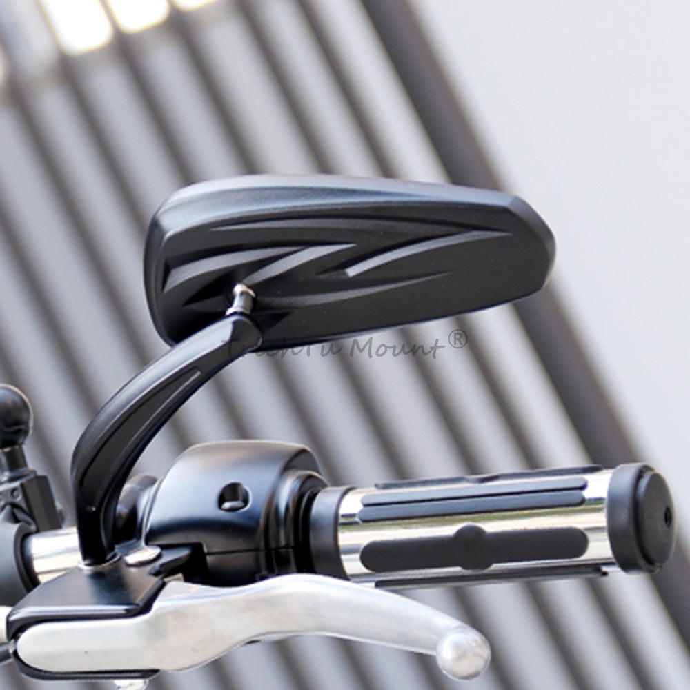 For Harley Davidson Softail Deluxe 8mm Motorcycle Rear View Mirrors Chrome/Black