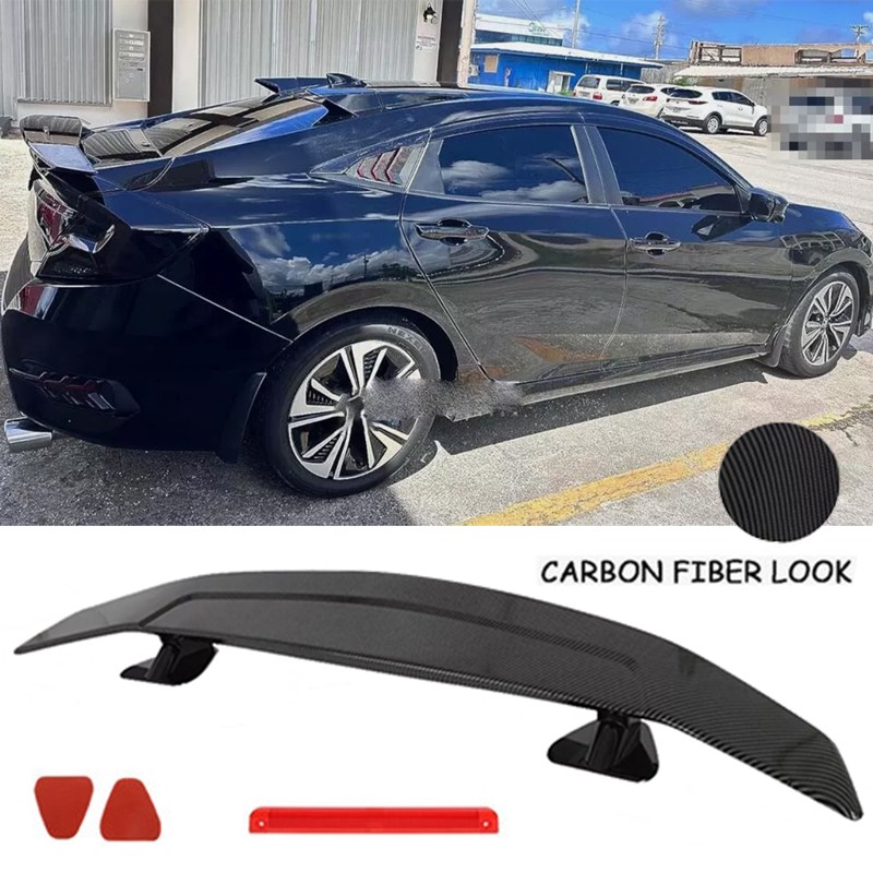 ABS 46” Car Rear Trunk Spoiler Wing W/Adhesive For Honda Civic Sedan 2022-2024