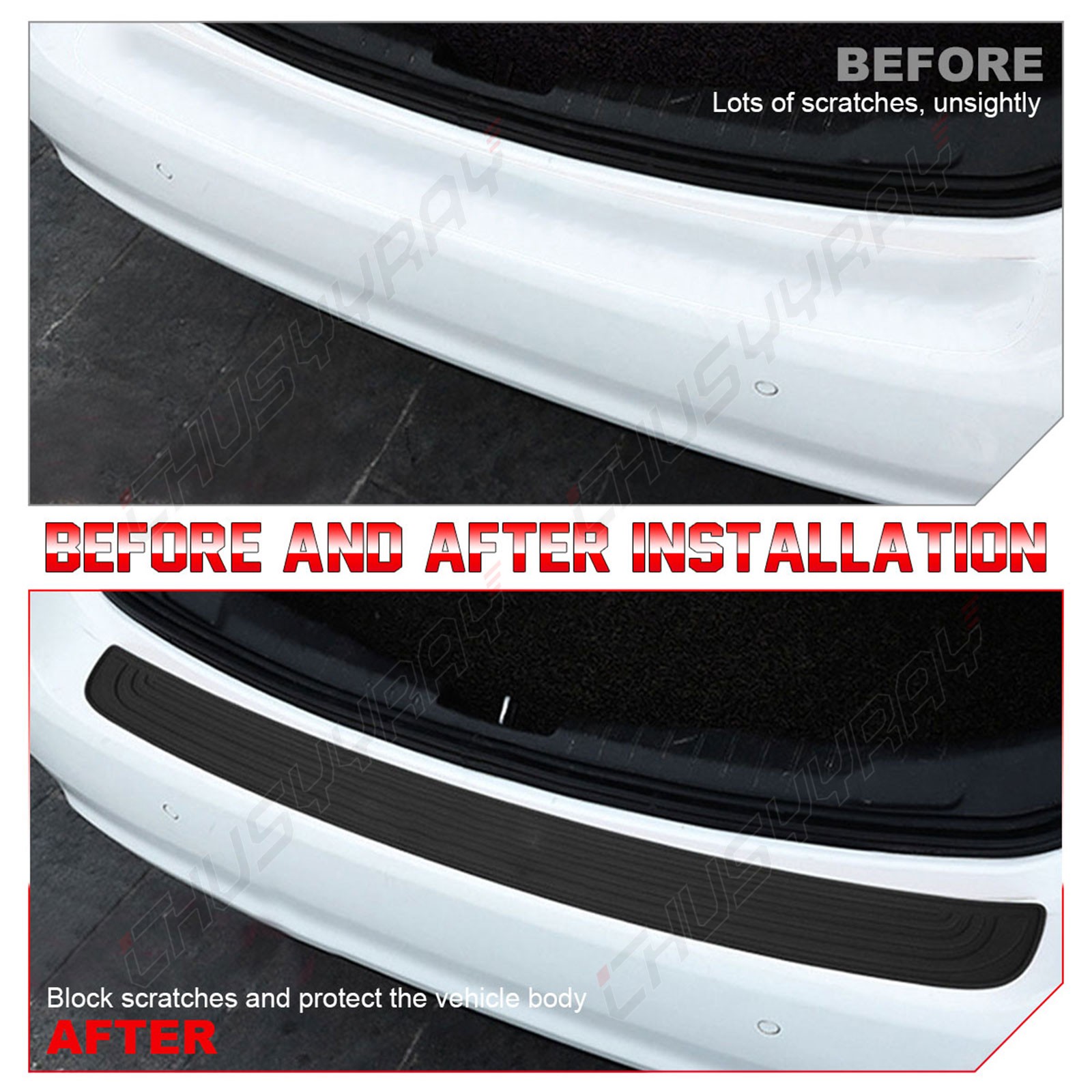 Car Rubber Rear Bumper Protector Stickers Trim Protection Auto part Accessories