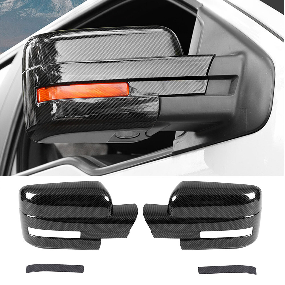Gloss Black Rearview Mirror Cover Caps Trim Decor For Ford F150 Raptor 2009-2014