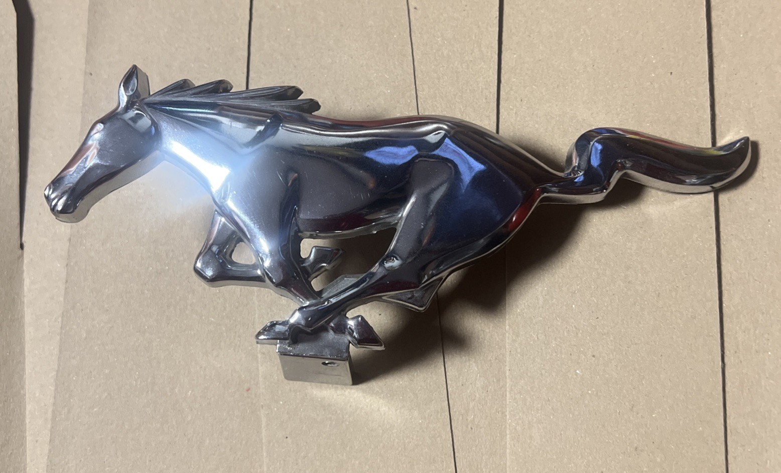 Vintage 60’s FORD MUSTANG “RUNNING HORSE” CHROME GRILL EMBLEM C4ZB-8A224-A