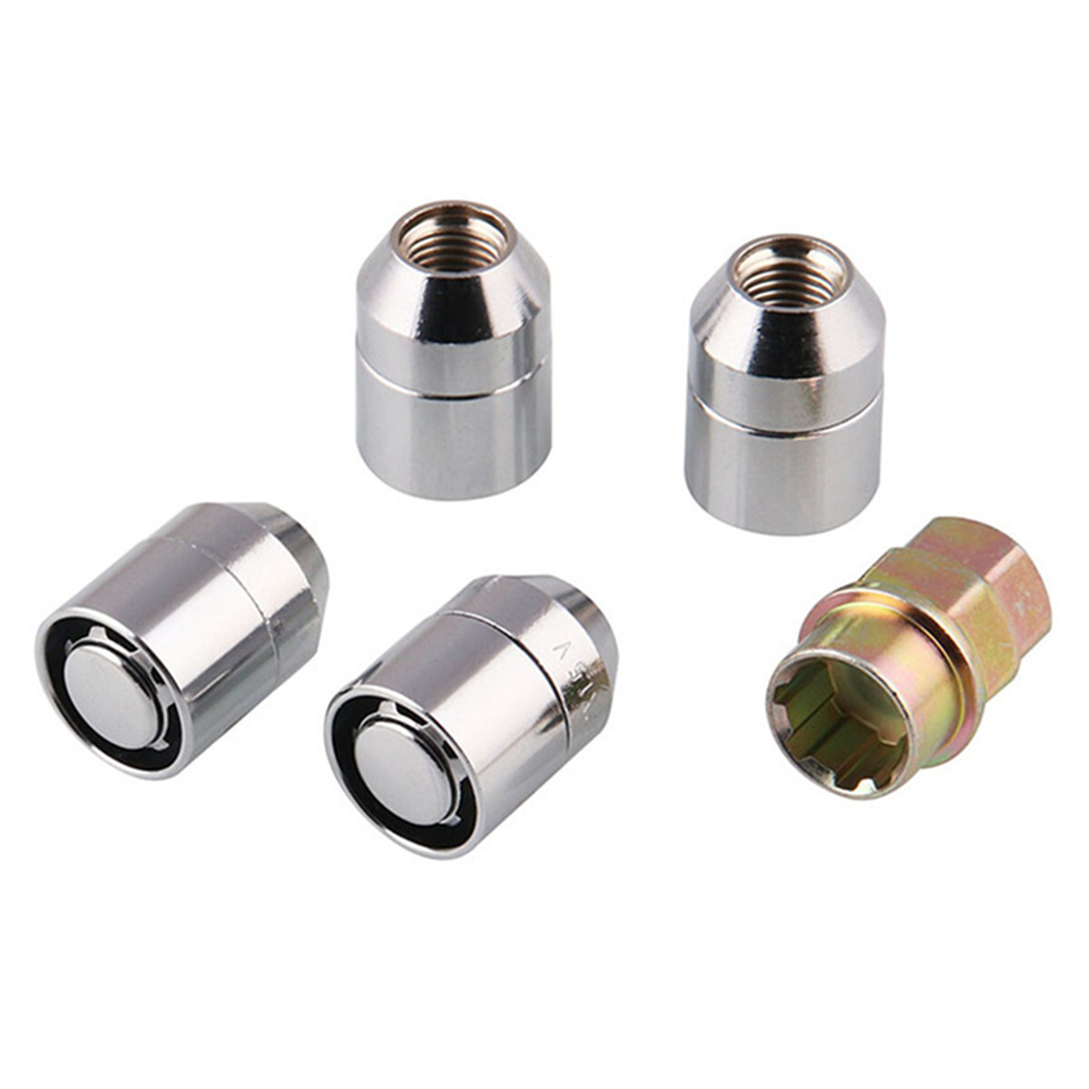 Car Anti Theft Security Locking Wheel Nut M12x1.5 Alloy Steel With Key Accessory