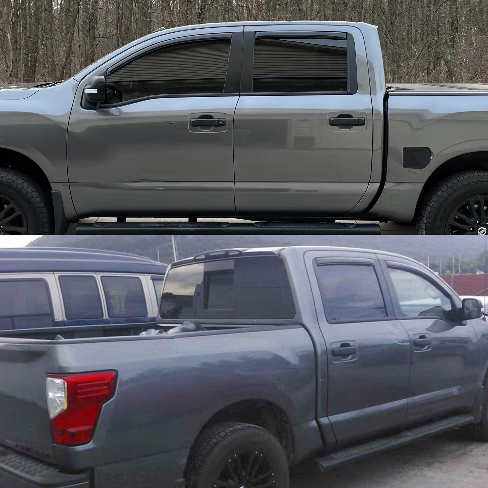 IN-CHANNEL Window Visors Sun Vent Rain Guard Fit Nissan Titan Crew Cab 2016-2024