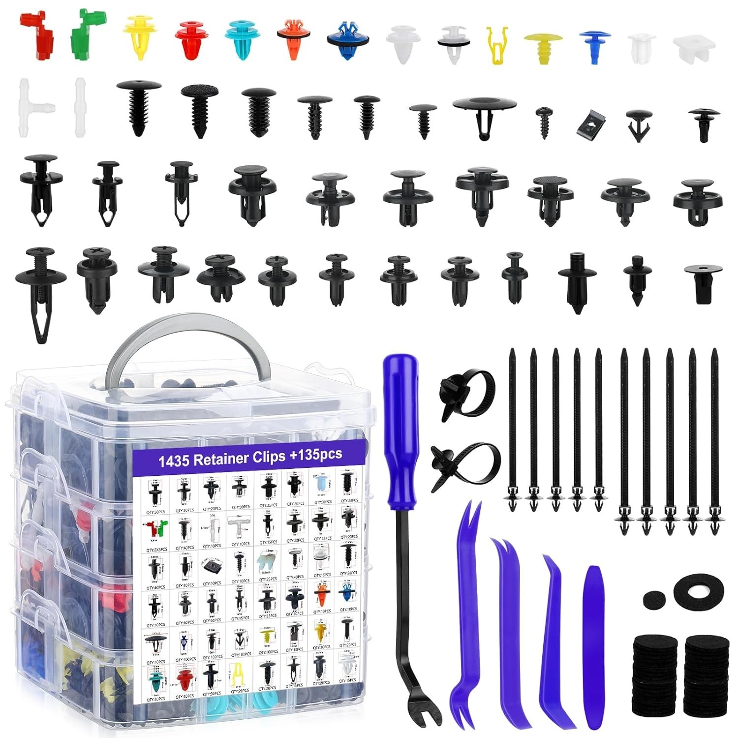 Universal 1570pcs Push Retainer Clips Set – Compact and Lightweight Storage