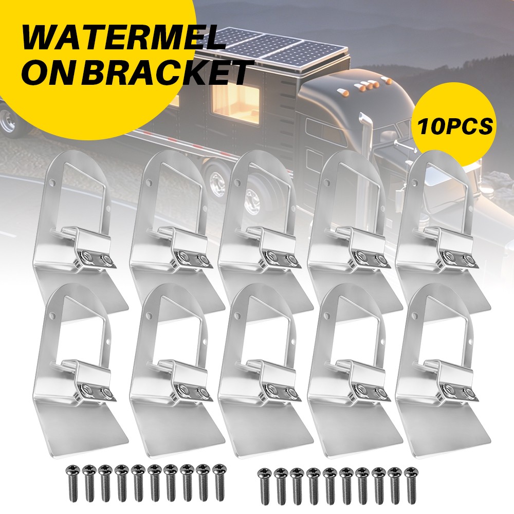 10PCS Fits Semi Truck Trailer RV Watermelon Light Mount Brackets Stainless Steel