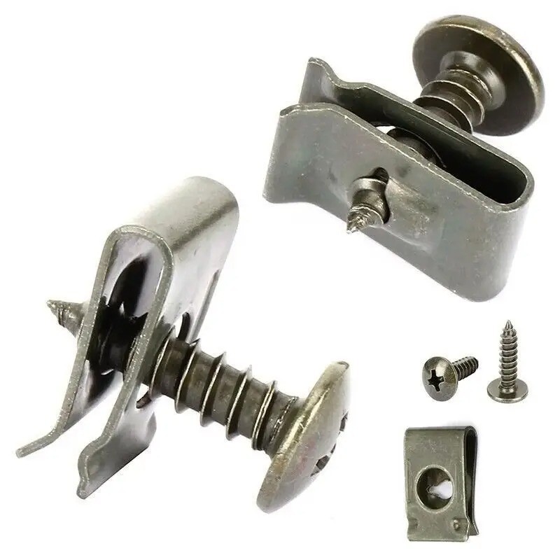 Car U-Type Metal Clip with Screws Auto Body Panel Trim Fastener Kit 20-100Pcs US