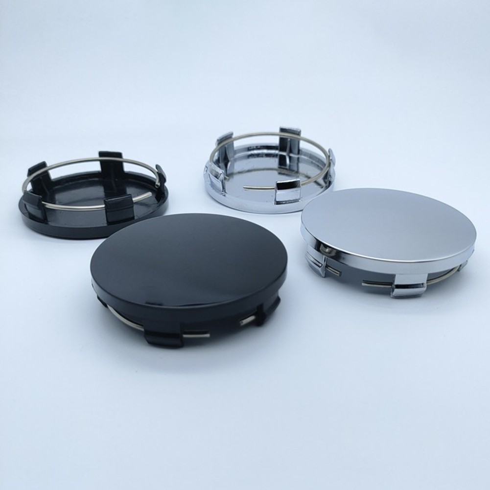 4pcs 60mm New ABS Black Silver Universal-Car Vehicle Wheel Hub Center Cap Cover