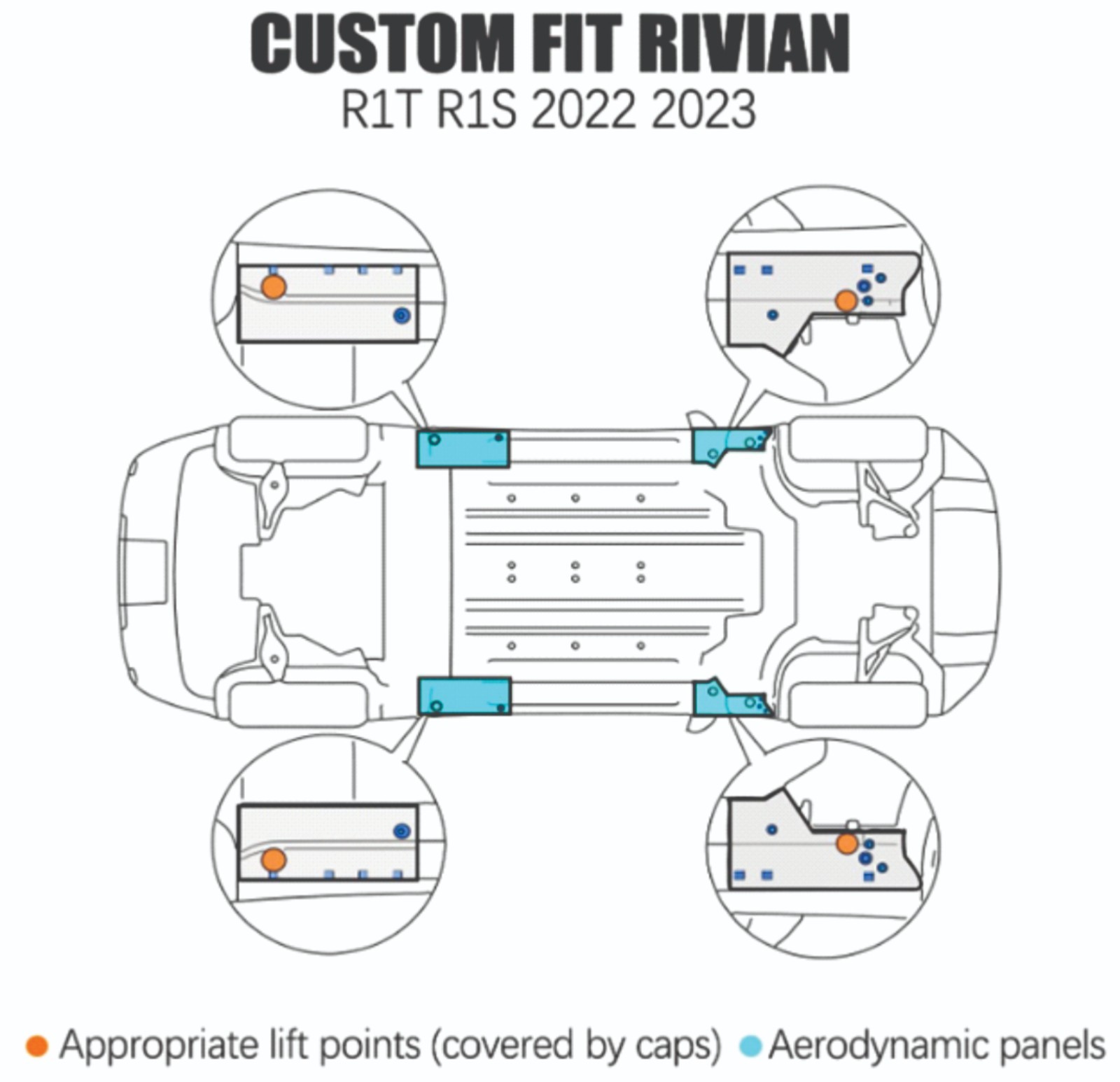 Rivian Jack Lifting Pucks R1t R1s-Tesmirror Tire Lift Pads Magnetic with Case