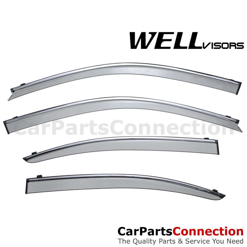 WellVisors Window Visors 07-17 For Lexus LS460 Side Deflectors Chrome