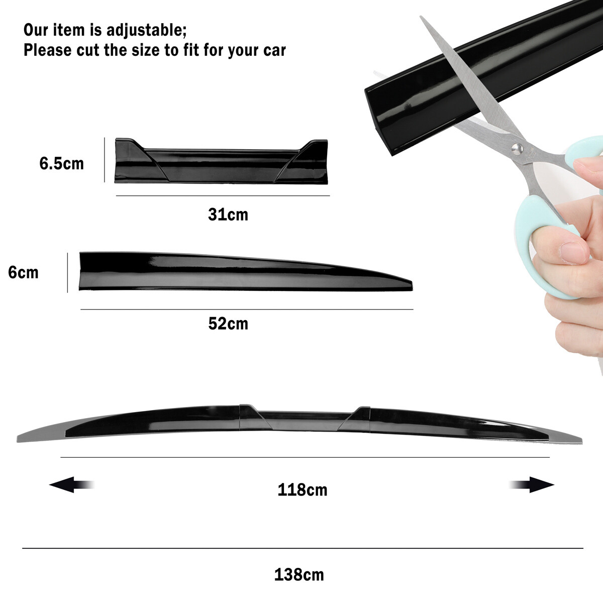 For Acura ILX TSX TLX RLX Gloss Rear Roof Trunk Spoiler Lip Tail Wing Ducktail