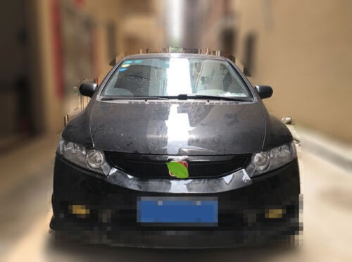 Bright Black Front Honeycomb Center Grille 2009-2011 For Honda Civic Cover Trim