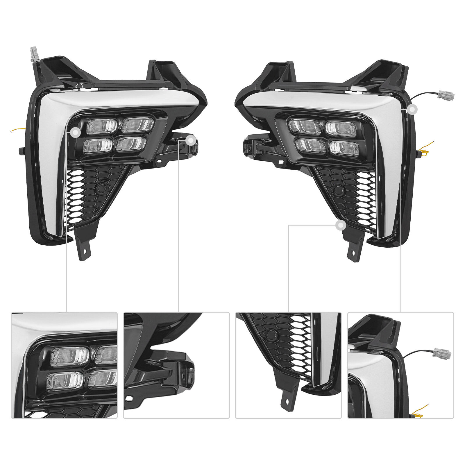 Daytime Running Fog Light, Left+Right Daytime Running Lights, Daytime Running