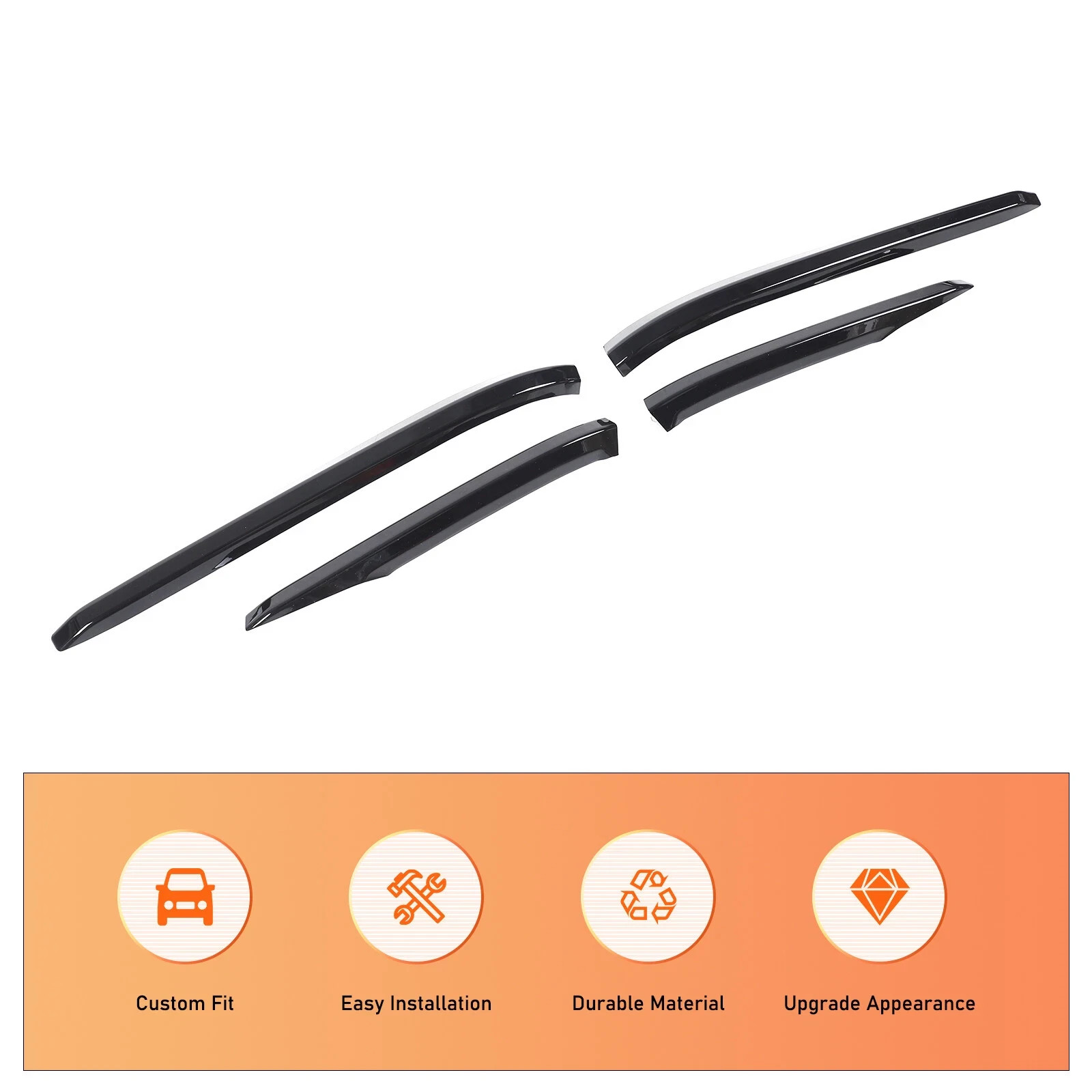 Gloss Black Rear Bumper End OVERLAY Strips Fits Cadillac Escalade 2021-2024