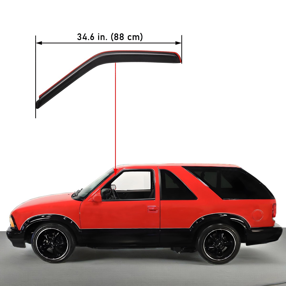 For 1995-2005 GMC Jimmy 2-Doors In-Channel Window Visor Rain Guard Deflector