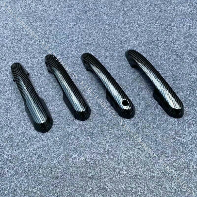 Carbon Fiber Texture Door Handle Molding Cover Trim 4X For Toyota RAV4 2019-2023